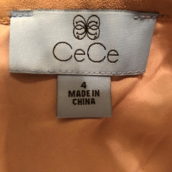 New CeCe Gold Frill Sequin Skirt w/ Zipper Closure & Slip - Picture 3 of 3